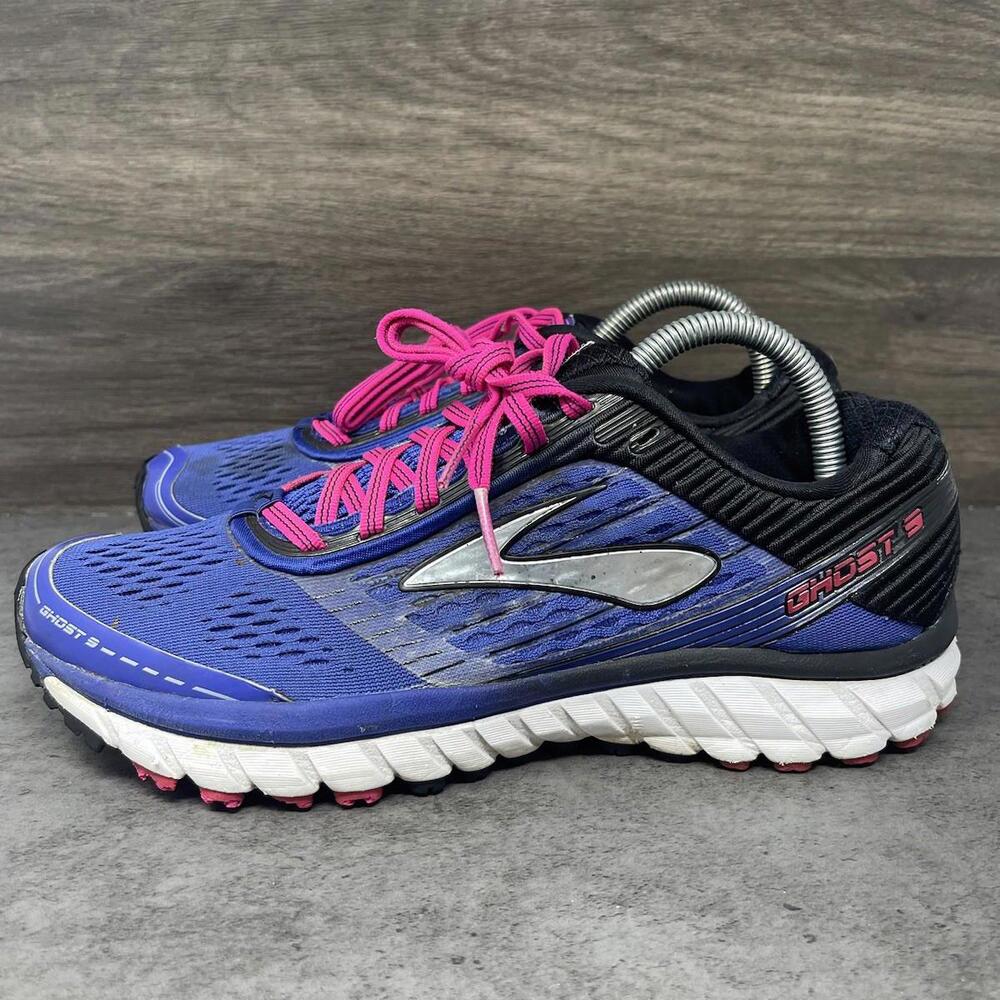 Brooks Ghost 9 Shoes Womens Size 9.5 Running Sneakers Purple Pink